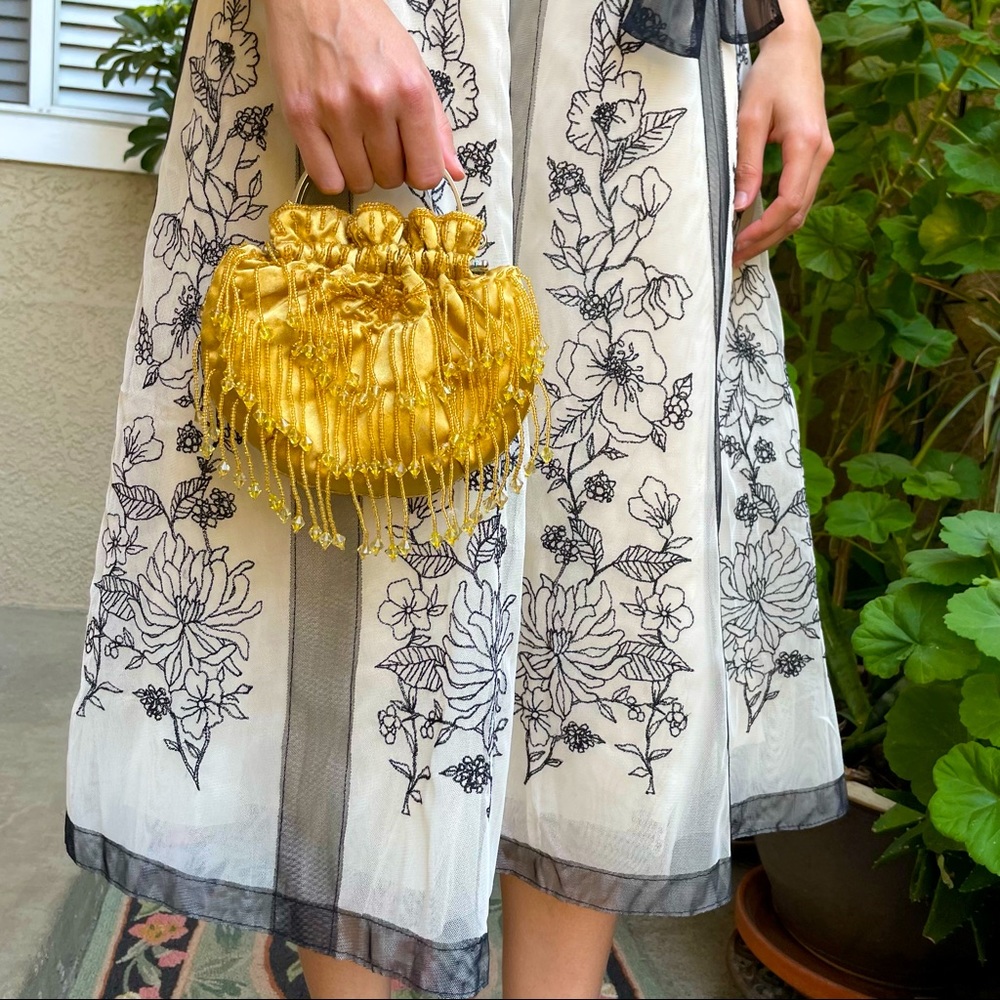 New vintage gold satin purse